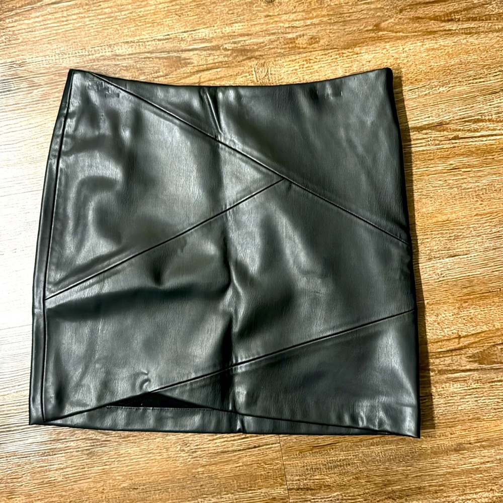 Zara faux leather black mini skirt